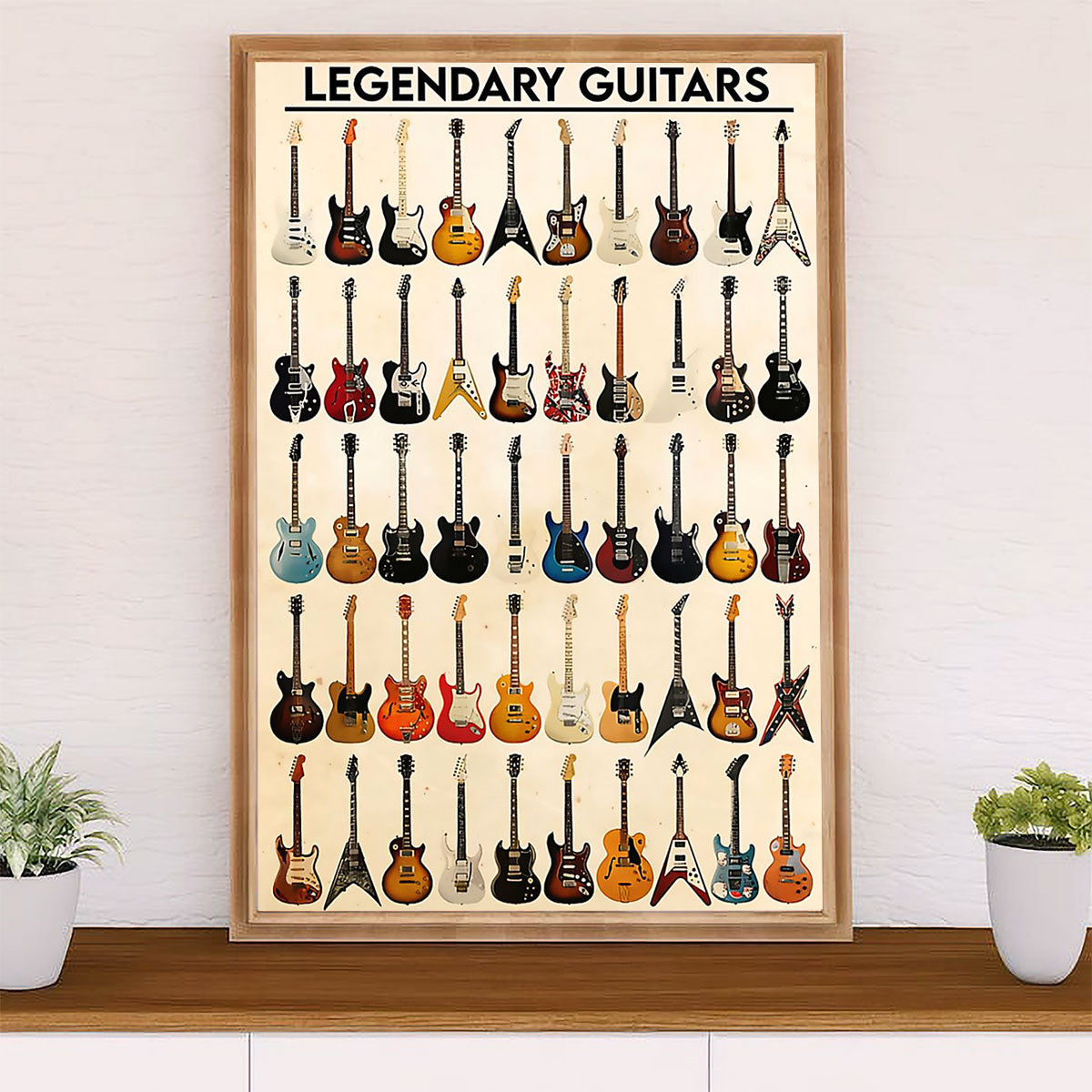 Music Guitar Canvas Wall Art Prints | Legendary Guitars | Home Décor Gift for Guitarist