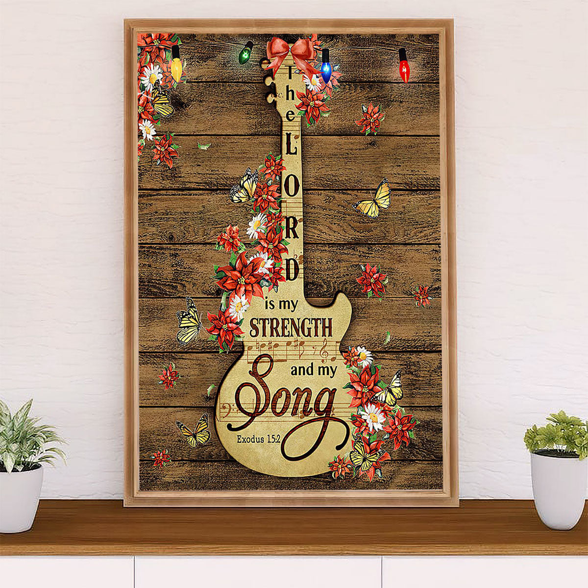 Music Guitar Poster Prints | Motivational Quotes | Wall Art Gift for Guitarist