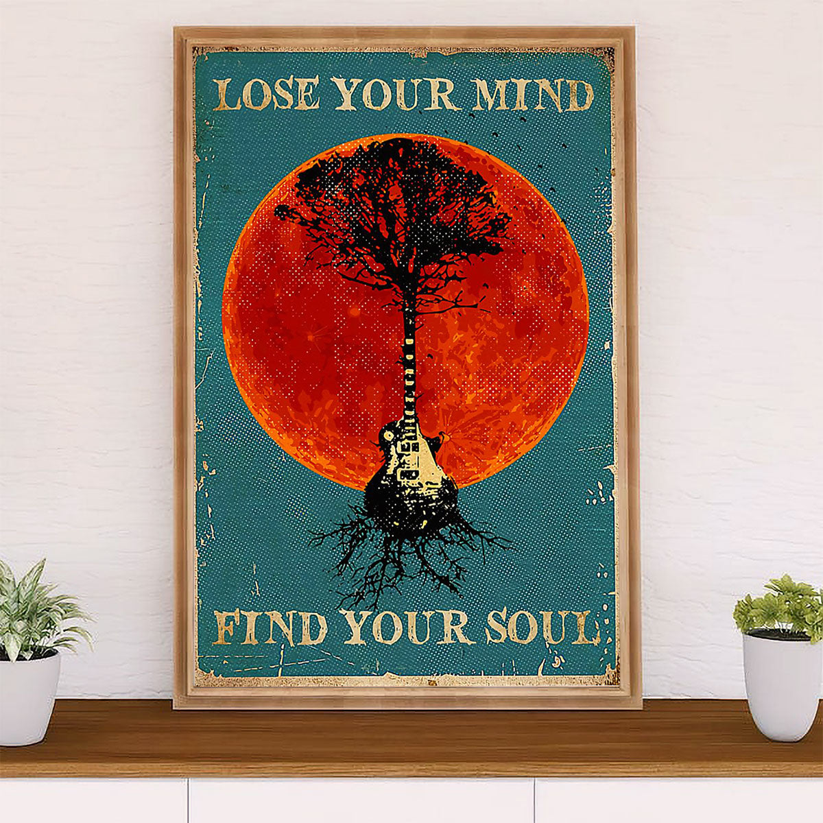 Music Guitar Canvas Wall Art Prints | Lose Your Mind | Home Décor Gift for Guitarist