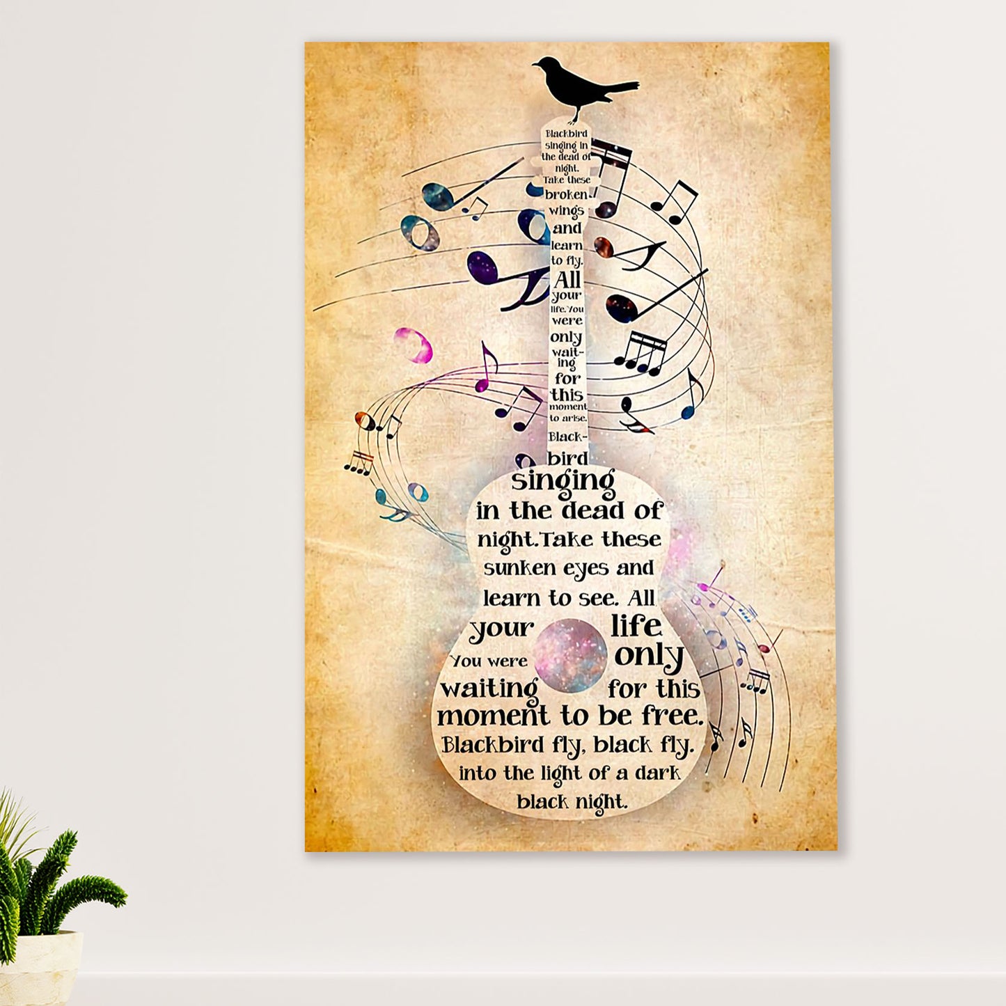 Music Guitar Canvas Wall Art Prints | Guitar Song | Home Décor Gift for Guitarist