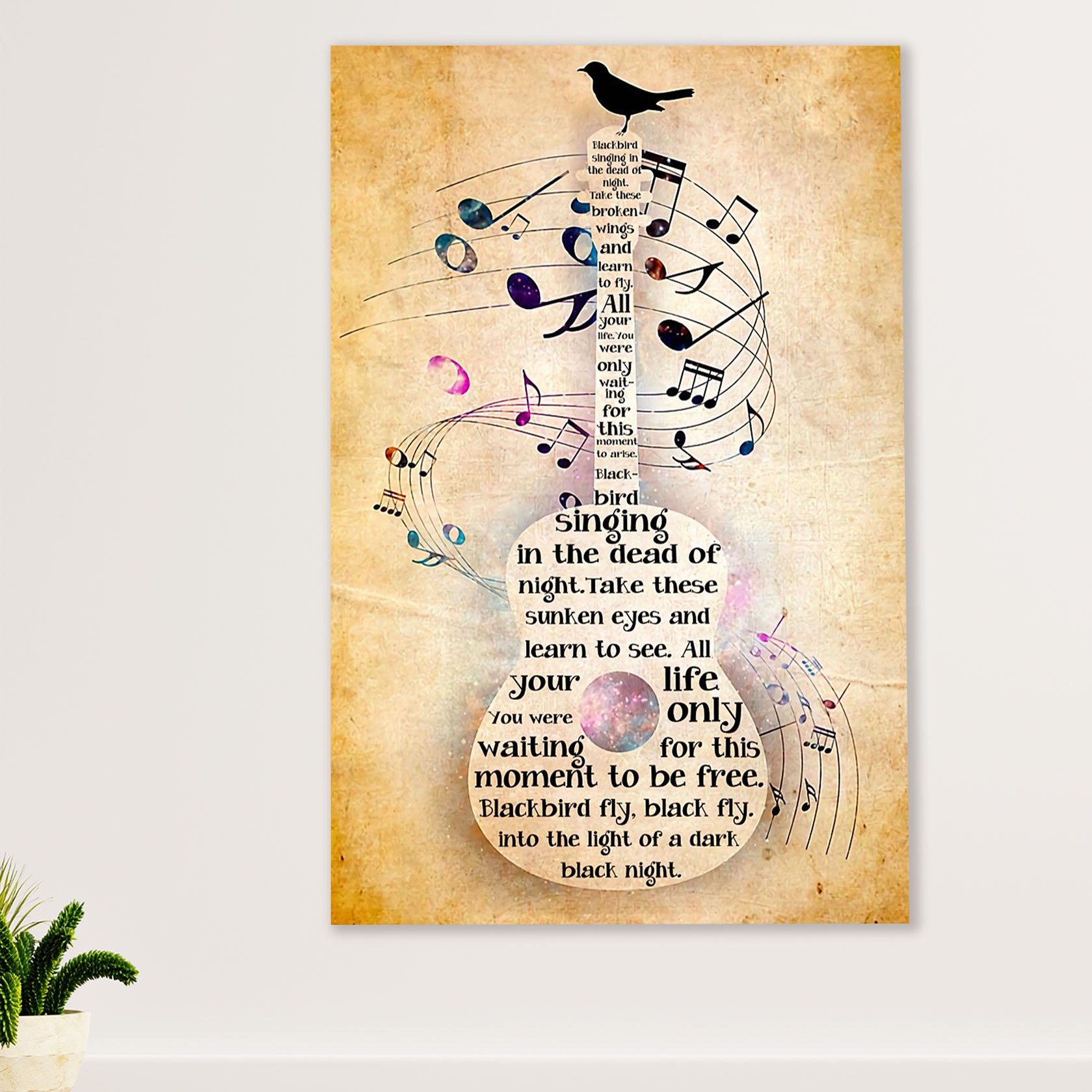 Music Guitar Canvas Wall Art Prints | Guitar Song | Home Décor Gift for Guitarist
