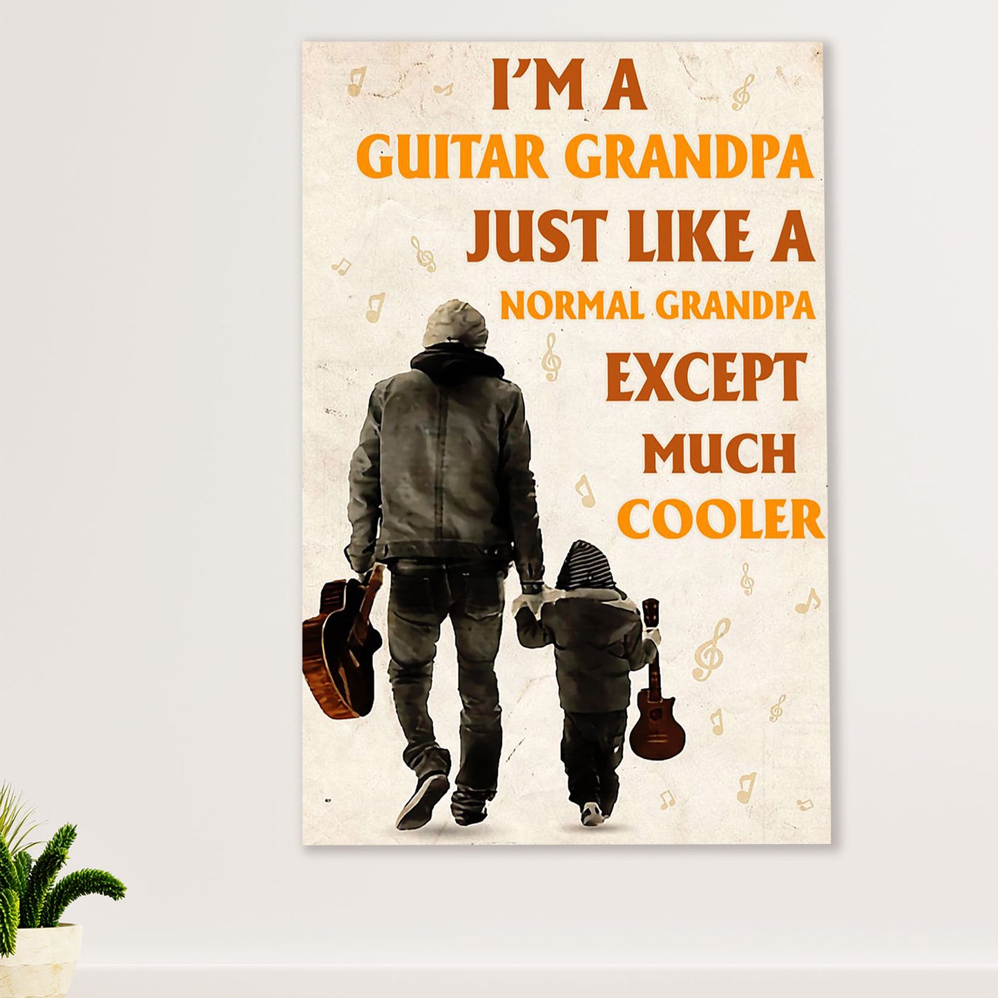 Music Guitar Poster Prints | Guitar Grandpa | Wall Art Gift for Guitarist