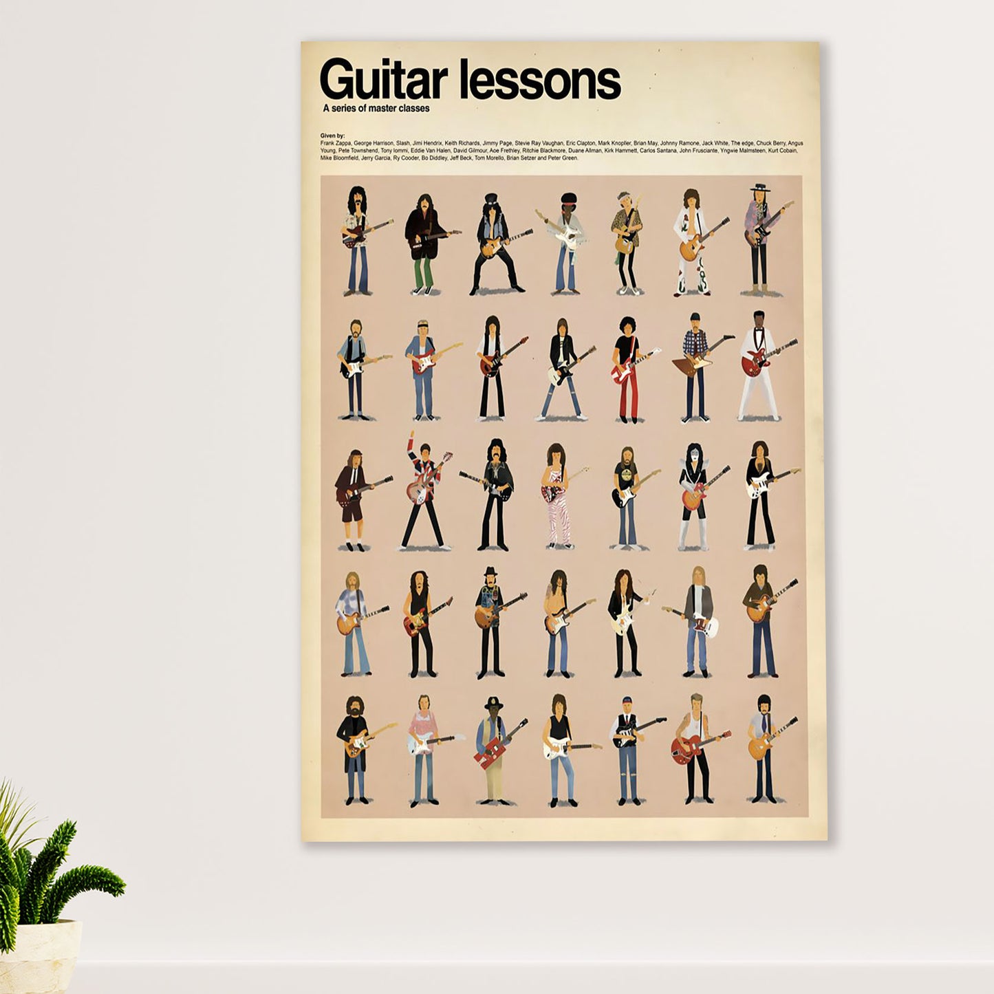 Music Guitar Canvas Wall Art Prints | Guitar Lessons | Home Décor Gift for Guitarist