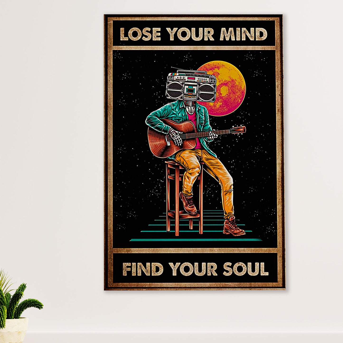 Music Guitar Canvas Wall Art Prints | Lose Your Mind | Home Décor Gift for Guitarist