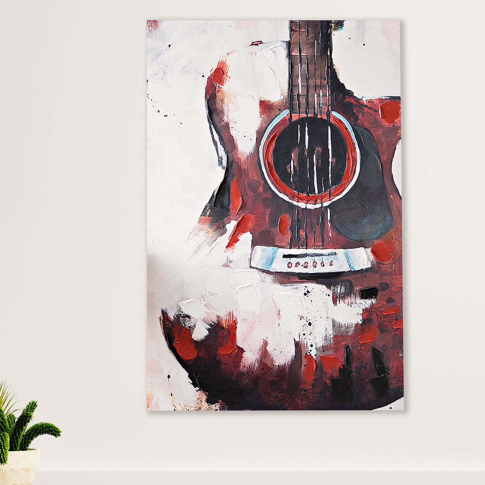 Music Guitar Poster Prints | Accoustic Guitar Painting | Wall Art Gift for Guitarist