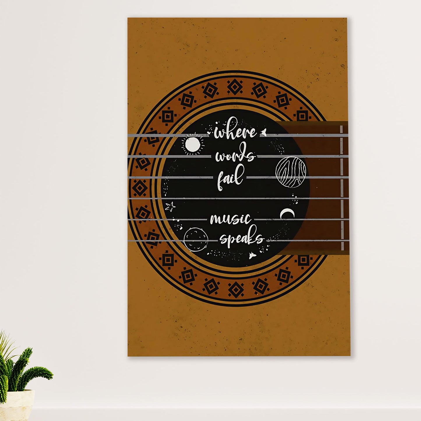 Music Guitar Poster Prints | Where Words Fail | Wall Art Gift for Guitarist