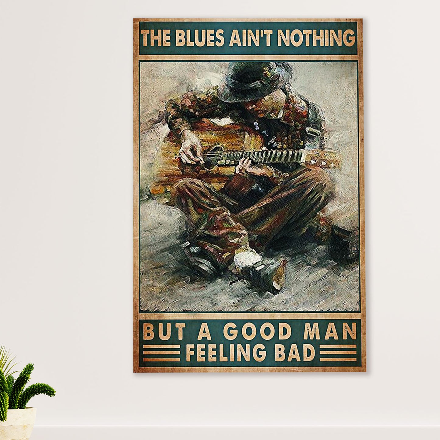 Music Guitar Poster Prints | Blues Aint Nothing | Wall Art Gift for Guitarist