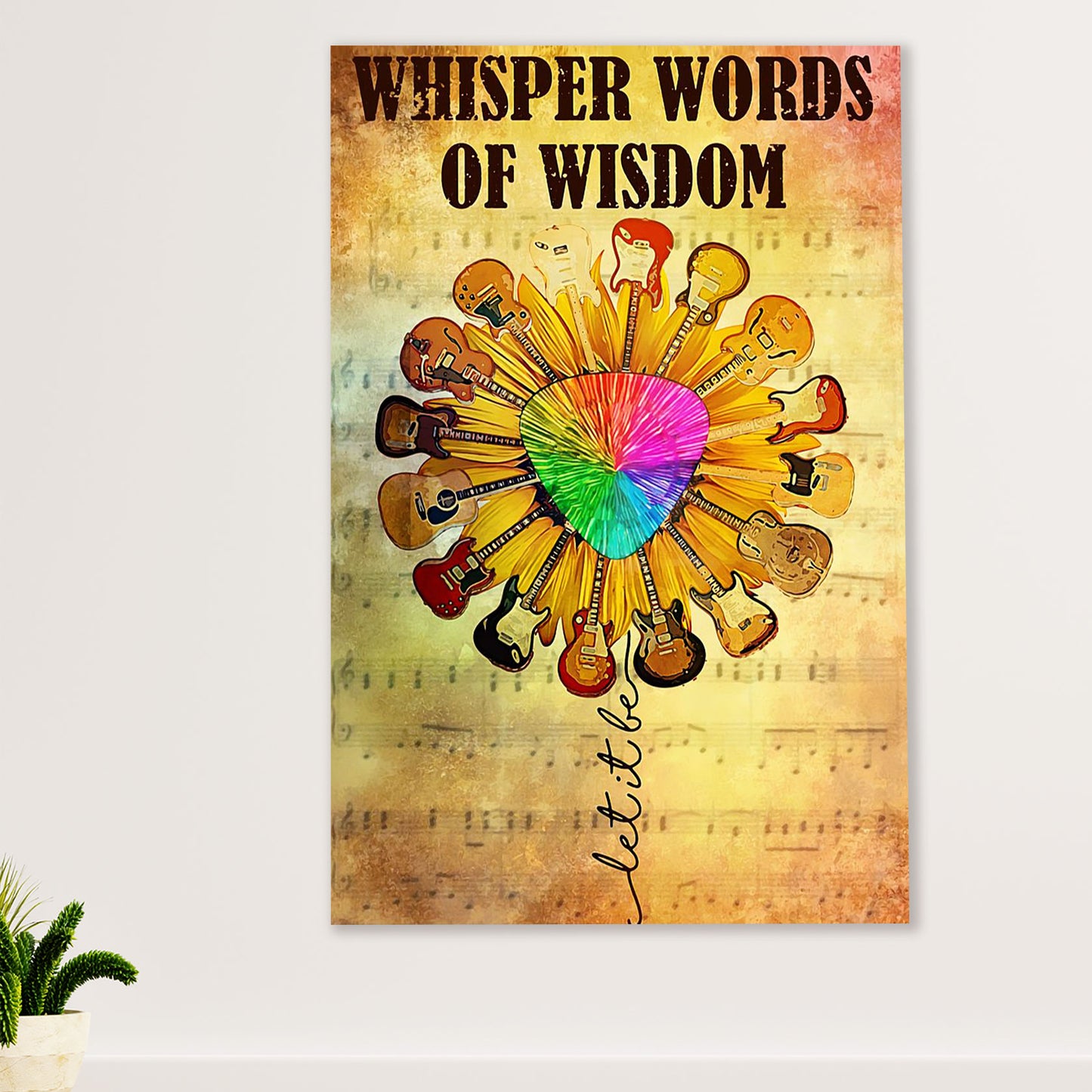 Music Guitar Poster Prints | Whisper Words Of Wisdom | Wall Art Gift for Guitarist