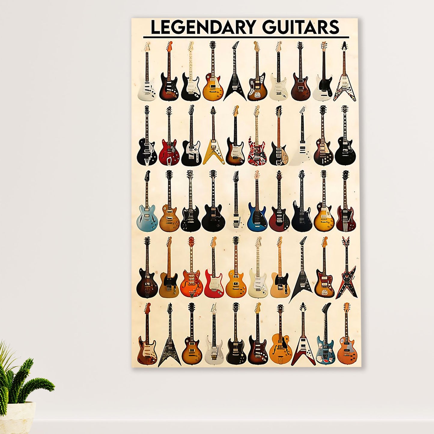Music Guitar Poster Prints | Legendary Guitars | Wall Art Gift for Guitarist