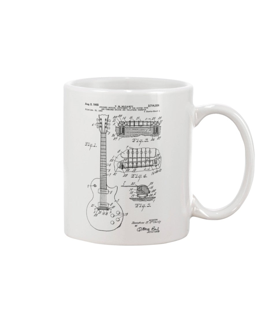 Guitar Coffee Mug | Guitar Structure | Drinkware Gift for Guitarist
