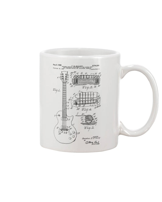 Guitar Coffee Mug | Guitar Structure | Drinkware Gift for Guitarist