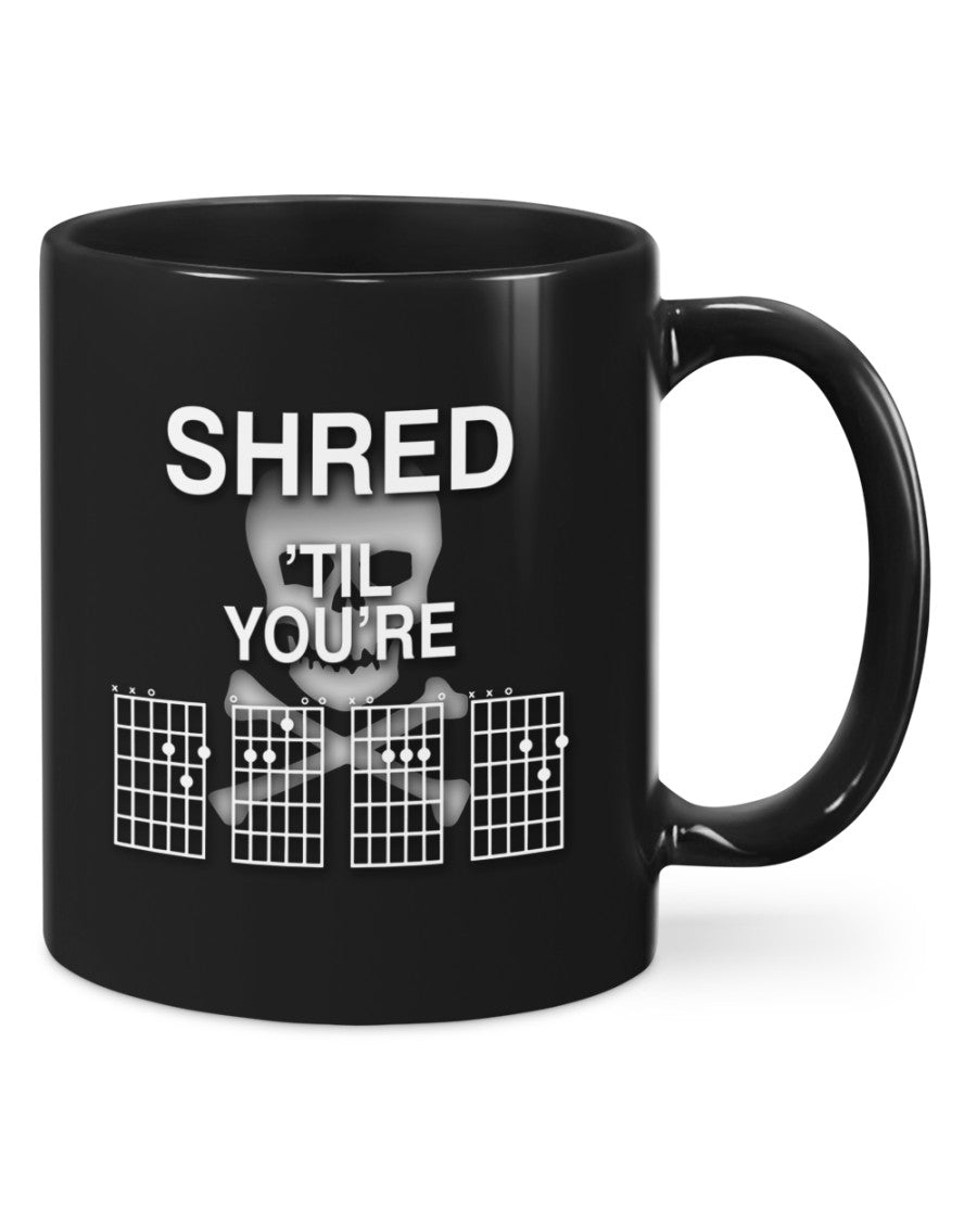 Guitar Coffee Mug | Shred Til You're DEAD | Drinkware Gift for Guitarist