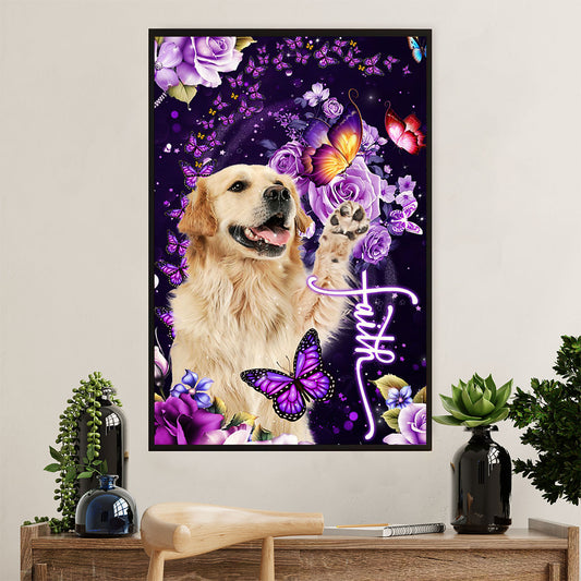 Golden Retriever Canvas Wall Art | Dog Paws | Home Décor Gift for Dog Puppies Lover