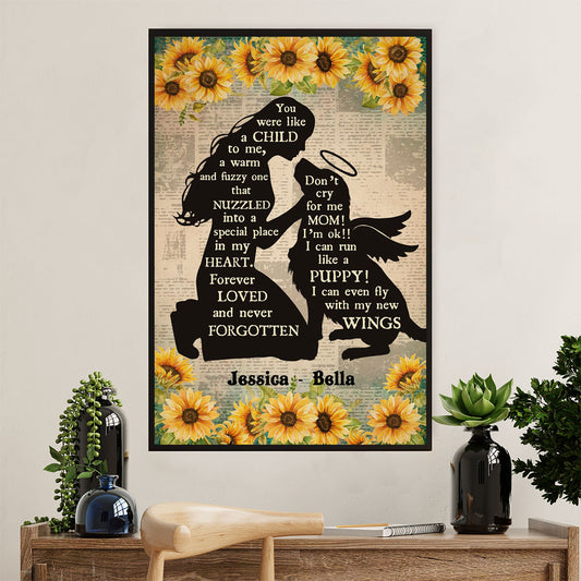 Golden Retriever Canvas Wall Art | Dog Memorial Personalized Name | Home Décor Gift for Dog Puppies Lover