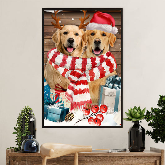 Golden Retriever Canvas Wall Art | Dog Christmas Gift | Home Décor Gift for Dog Puppies Lover