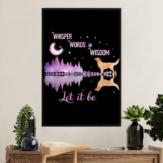 Golden Retriever Canvas Wall Art | Let It Be | Home Décor Gift for Dog Puppies Lover