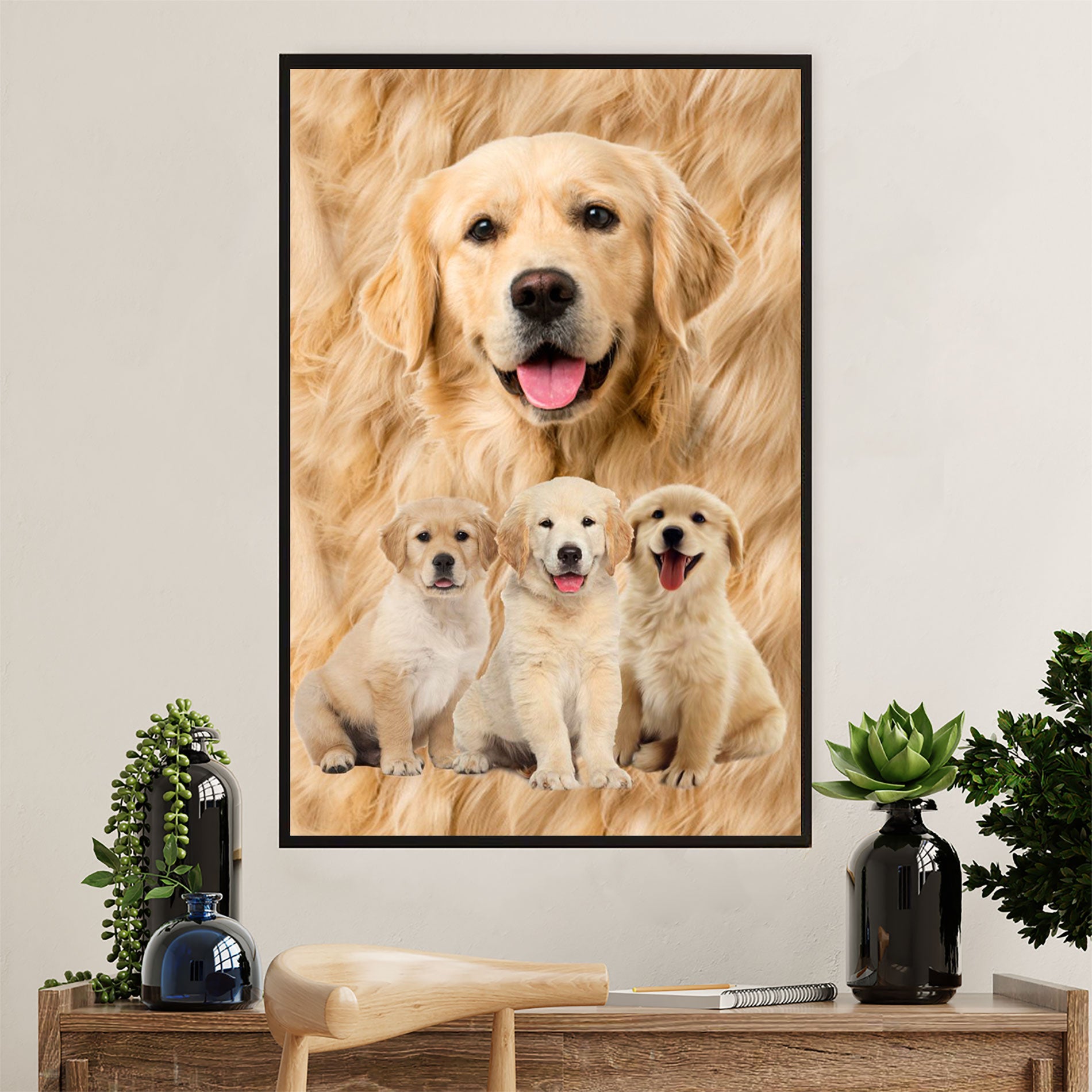 Golden Retriever Canvas Wall Art | Dog Puppies | Home Décor Gift for Dog Puppies Lover