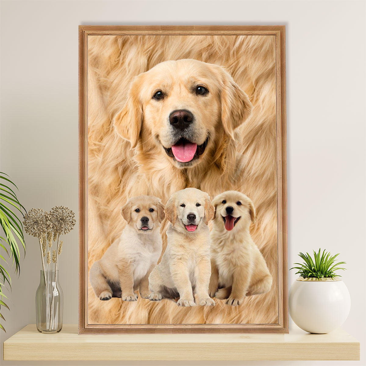 Golden Retriever Canvas Wall Art | Dog Puppies | Home Décor Gift for Dog Puppies Lover
