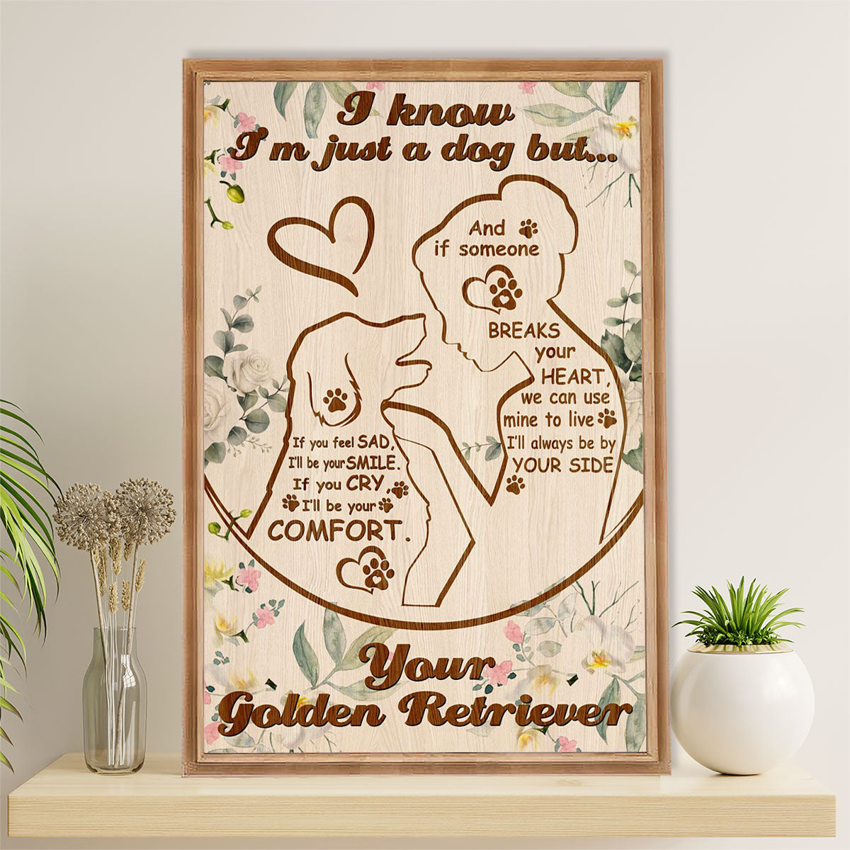 Golden Retriever Canvas Wall Art | Your Golden Retriever | Home Décor Gift for Dog Puppies Lover