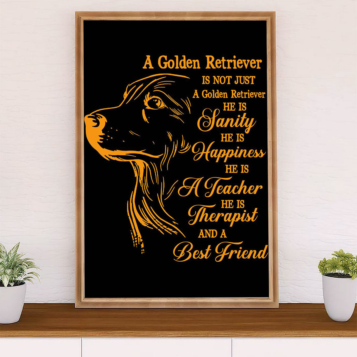 Golden Retriever Canvas Wall Art | Dog Best Friend | Home Décor Gift for Dog Puppies Lover