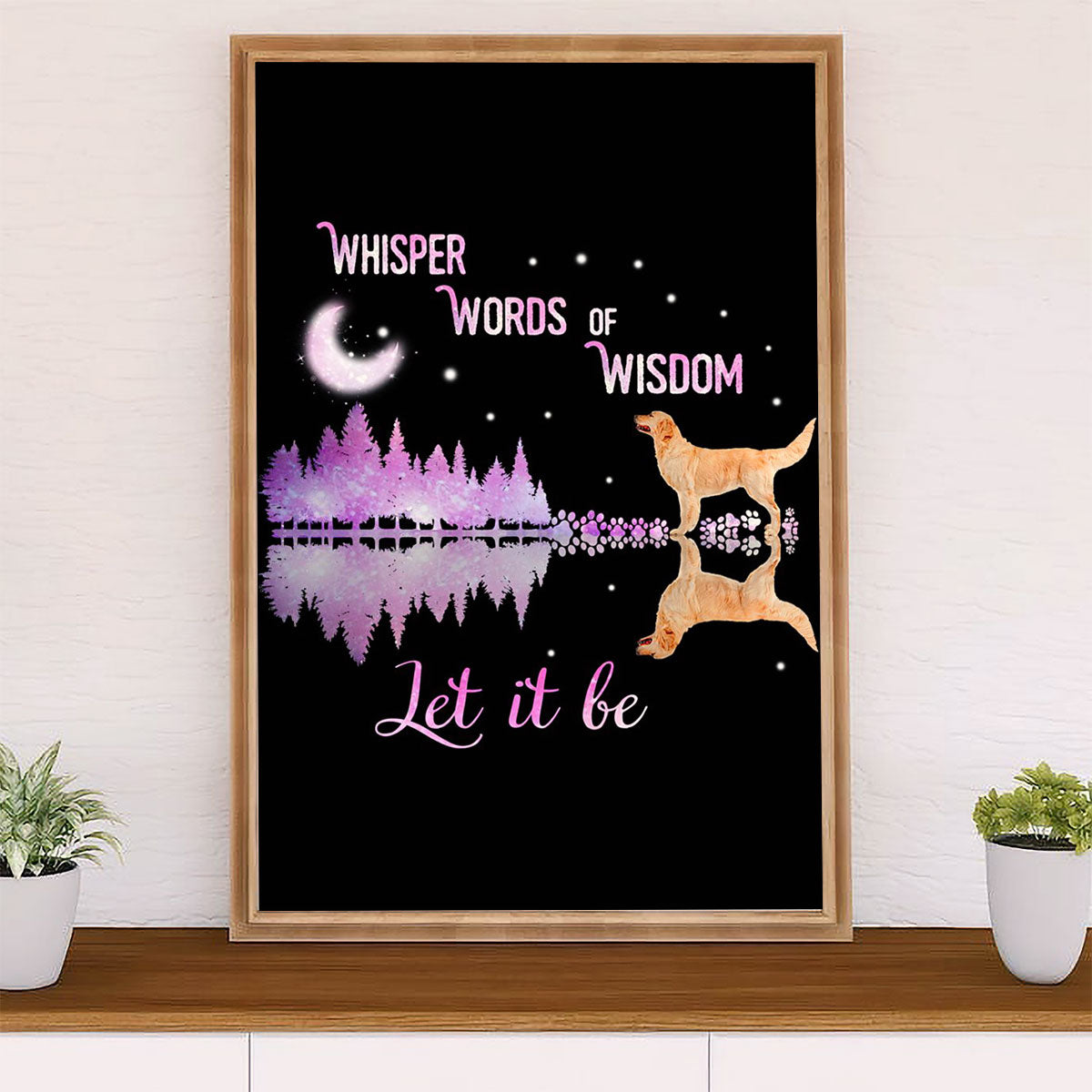 Golden Retriever Canvas Wall Art | Let It Be | Home Décor Gift for Dog Puppies Lover