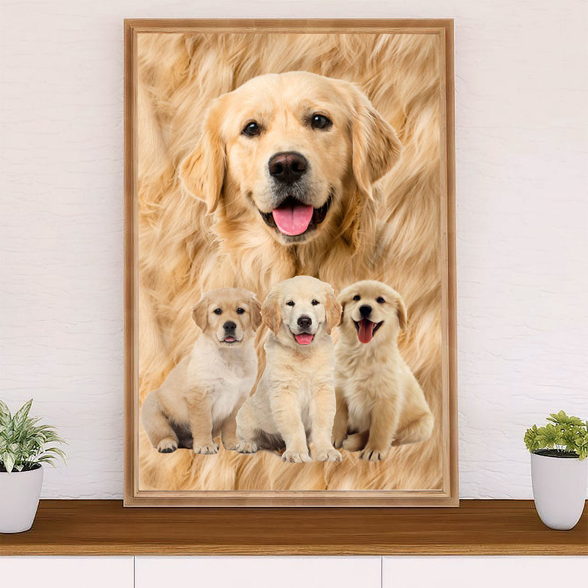 Golden Retriever Canvas Wall Art | Dog Puppies | Home Décor Gift for Dog Puppies Lover