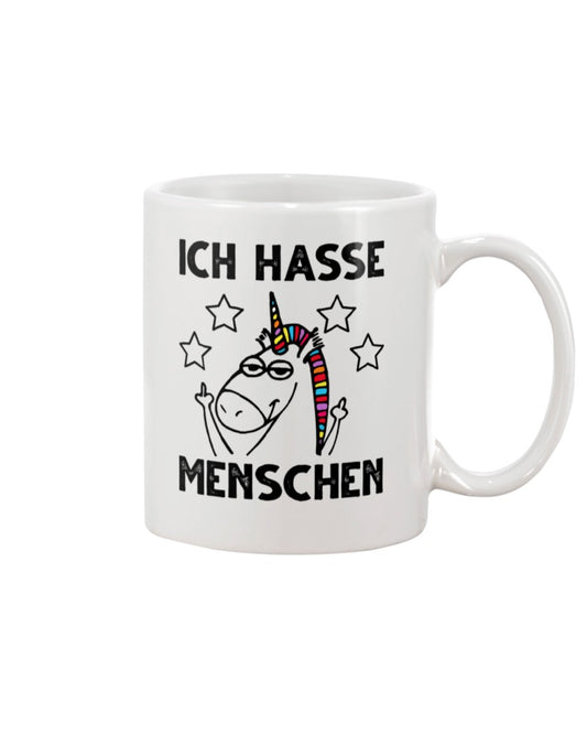 Funny Coffee Mug | Unicorn Ich Hasse | Funny Badass Quotes Drinkware Gift