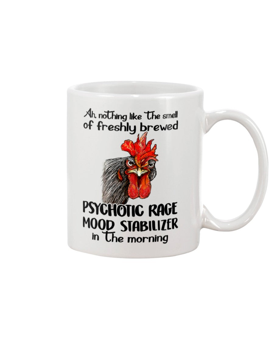 Funny Coffee Mug | Chicken Psychotic Rage | Funny Badass Quotes Drinkware Gift