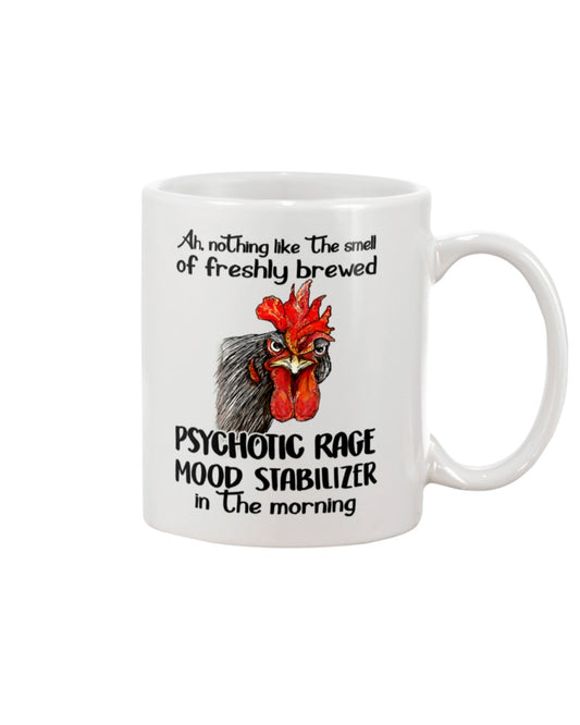Funny Coffee Mug | Chicken Psychotic Rage | Funny Badass Quotes Drinkware Gift