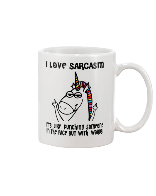Funny Coffee Mug | Unicorn I Love Sarcasm | Funny Badass Quotes Drinkware Gift