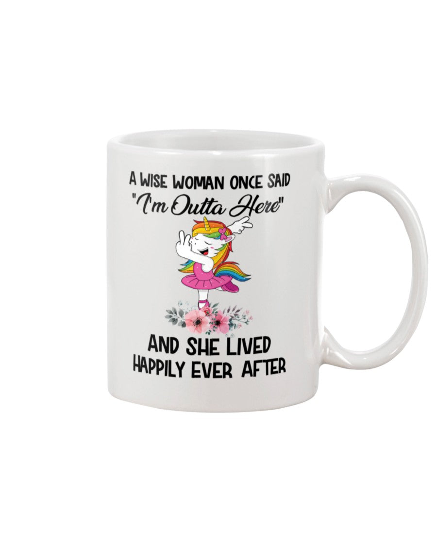Funny Coffee Mug | Unicorn I'm Outta Here | Funny Badass Quotes Drinkware Gift