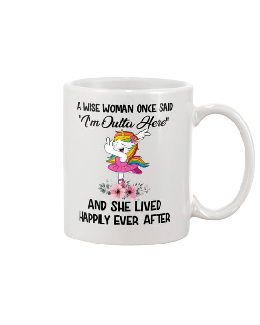 Funny Coffee Mug | Unicorn I'm Outta Here | Funny Badass Quotes Drinkware Gift