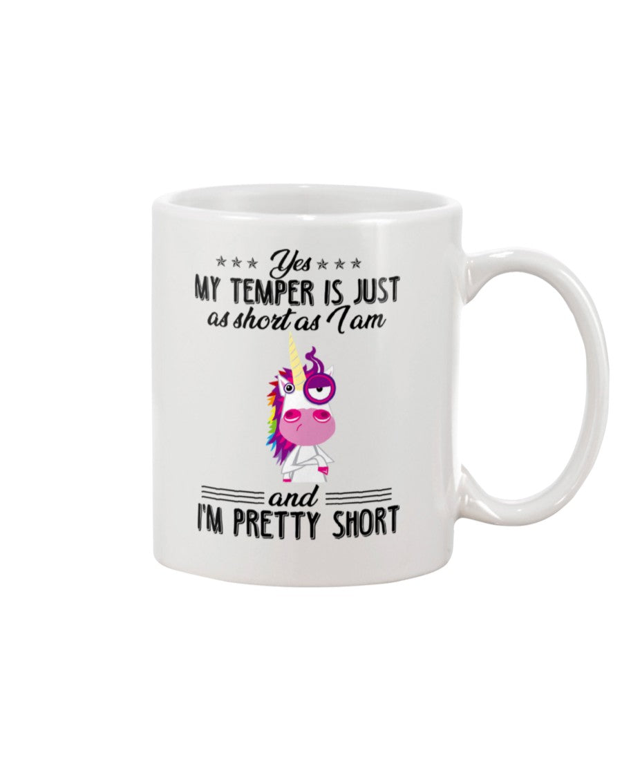 Funny Coffee Mug | Unicorn I'm Pretty Short | Funny Badass Quotes Drinkware Gift