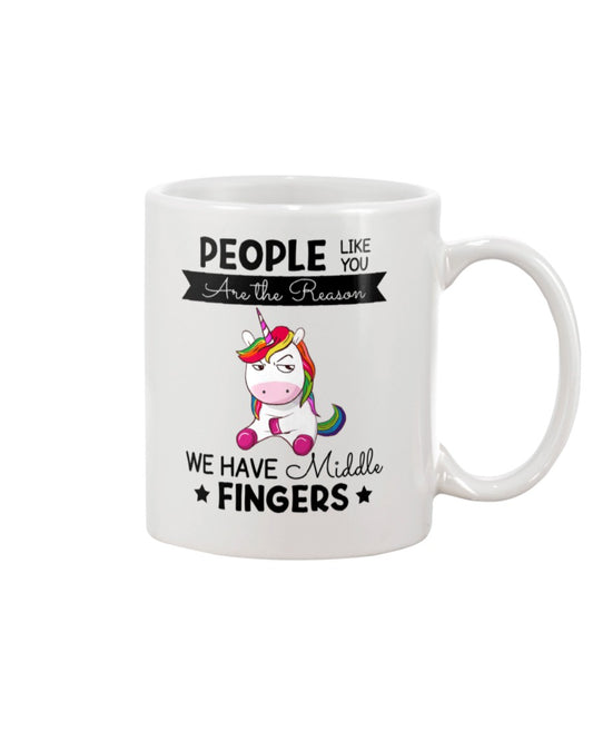 Funny Coffee Mug | Unicorn We Have Middle Fingers | Funny Badass Quotes Drinkware Gift