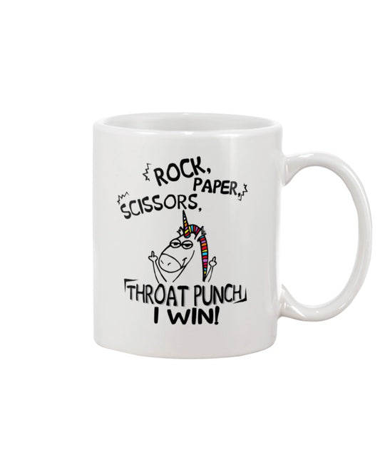 Funny Coffee Mug | Unicorn Rock, Paper, Scissors | Funny Badass Quotes Drinkware Gift