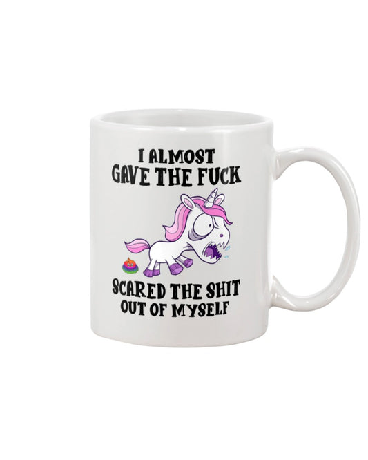 Funny Coffee Mug | Unicorn Scared The Shit Out Of Myself | Funny Badass Quotes Drinkware Gift