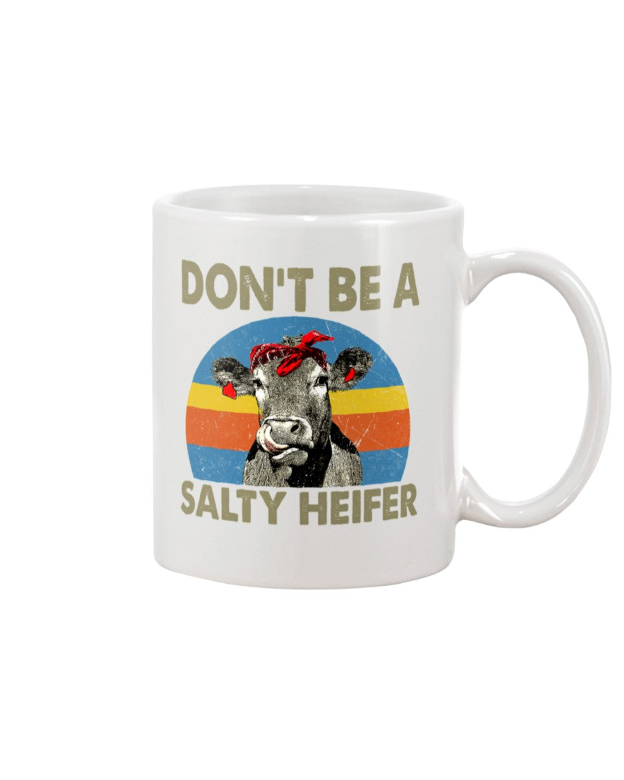 Funny Coffee Mug | Salty Heifer | Funny Badass Quotes Drinkware Gift