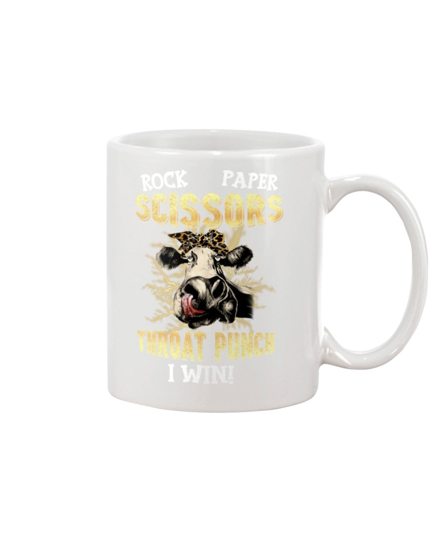 Funny Coffee Mug | Rock Paper Scissors | Funny Badass Quotes Drinkware Gift