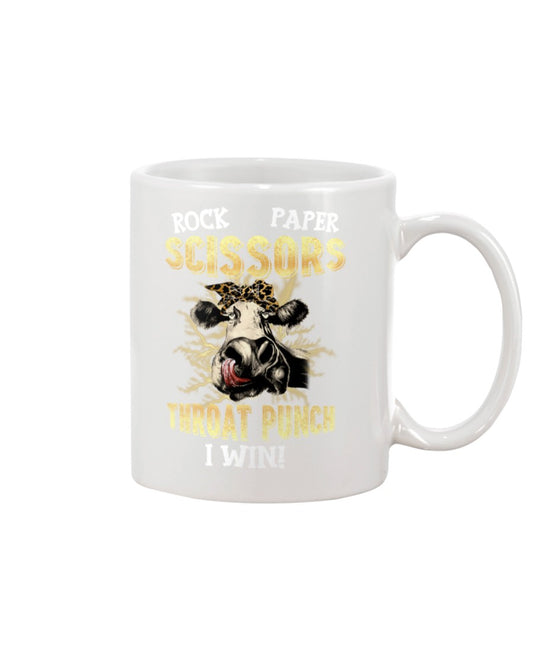 Funny Coffee Mug | Rock Paper Scissors | Funny Badass Quotes Drinkware Gift