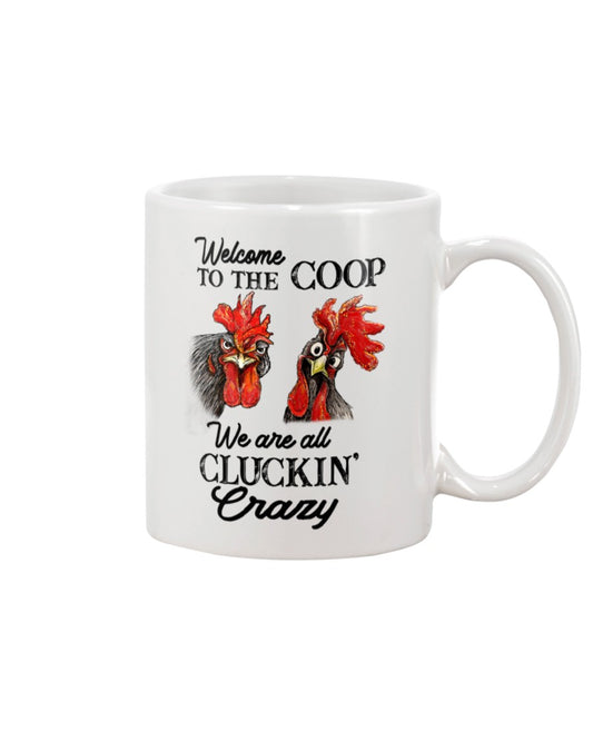 Funny Coffee Mug | Chicken Cluckin Crazy | Funny Badass Quotes Drinkware Gift