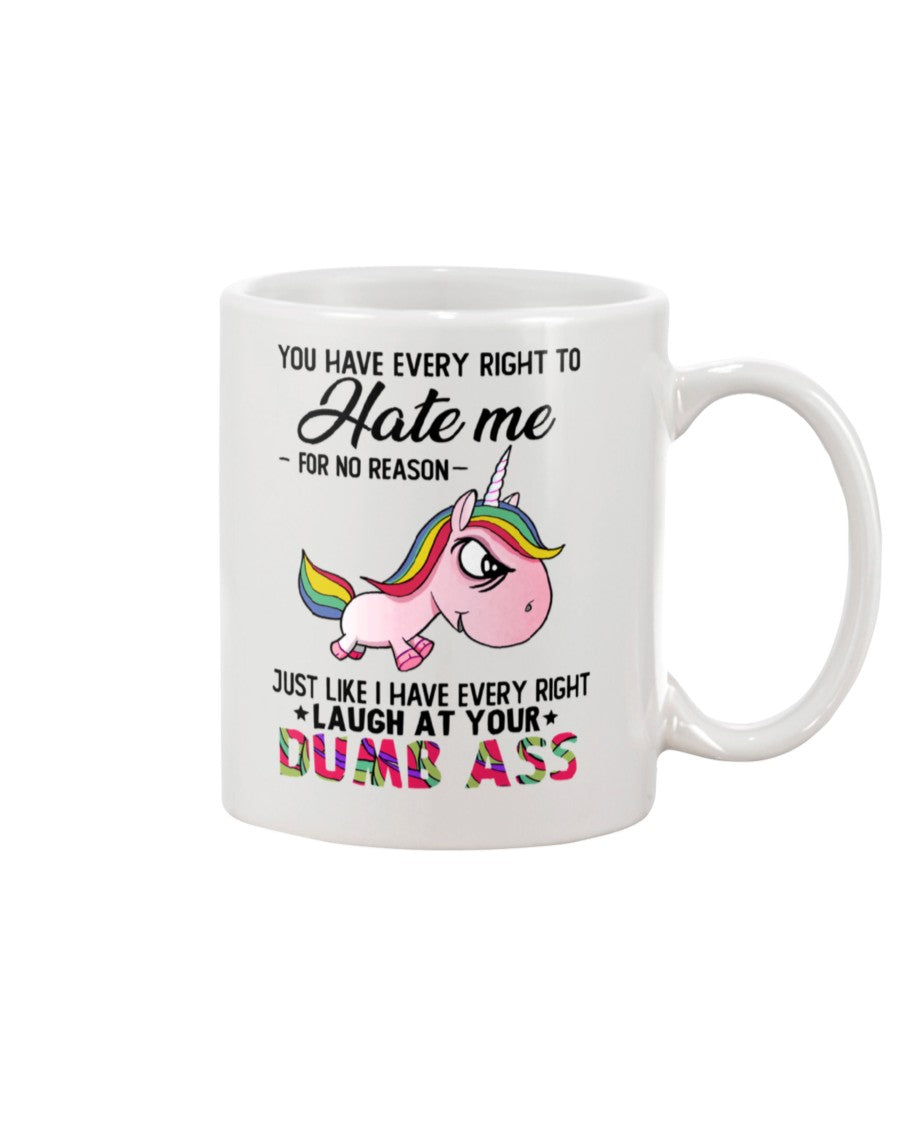 Funny Coffee Mug | Unicorn Dumb Ass | Funny Badass Quotes Drinkware Gift