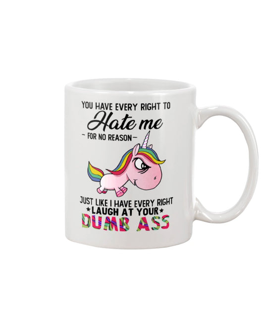 Funny Coffee Mug | Unicorn Dumb Ass | Funny Badass Quotes Drinkware Gift