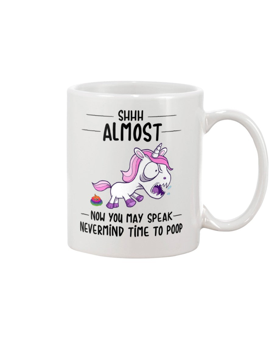 Funny Coffee Mug | Unicorn Time To Poop | Funny Badass Quotes Drinkware Gift
