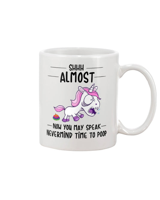 Funny Coffee Mug | Unicorn Time To Poop | Funny Badass Quotes Drinkware Gift