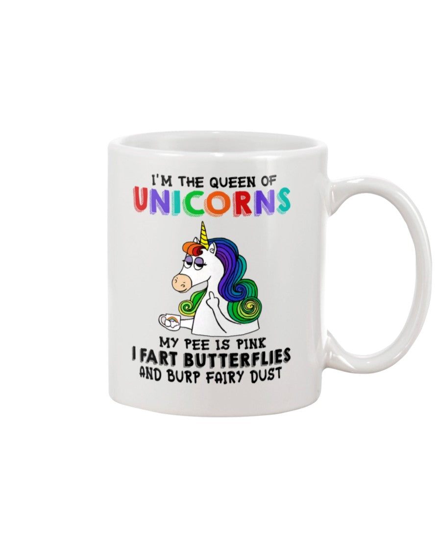 Funny Coffee Mug | Queen Of Unicorns | Funny Badass Quotes Drinkware Gift