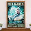 Bathroom Canvas Mermaid Get Naked Unless You Are Just Visiting Don't Make It Weired | Wall Art Funny Gift for Friends, Room Décor for Restroom