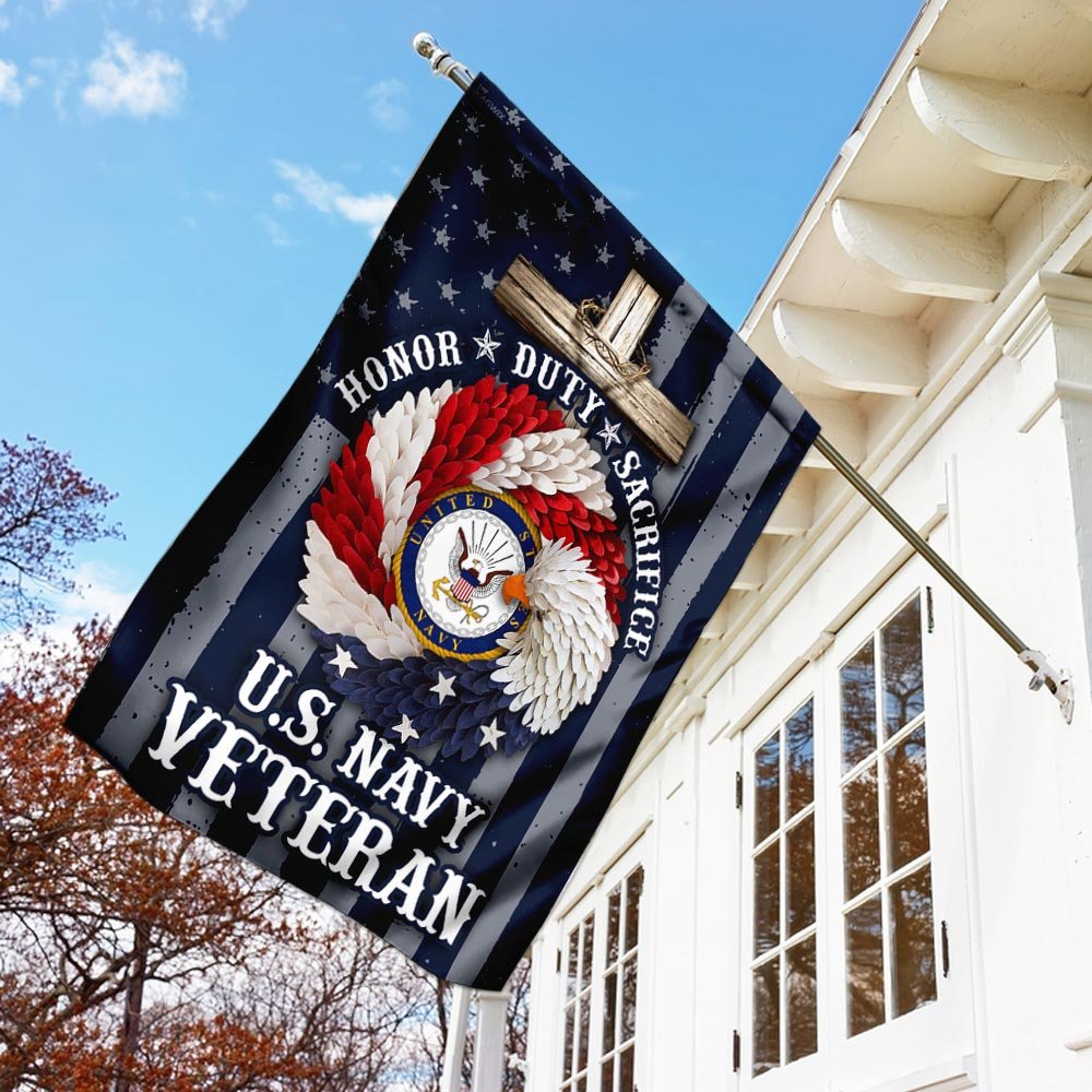 American Eagle Wreath With U.S Navy Veteran Flag