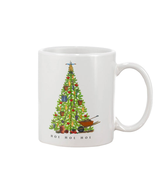 Gardening Coffee Mug | Christmas Tree Hoe Hoe Hoe | Drinkware Gift for Gardener, Plants Lover