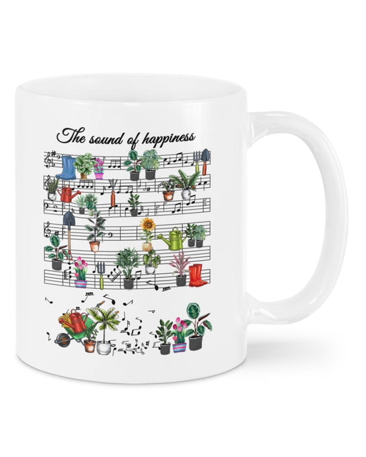 Gardening Coffee Mug | Sound Of Happiness | Drinkware Gift for Gardener, Plants Lover