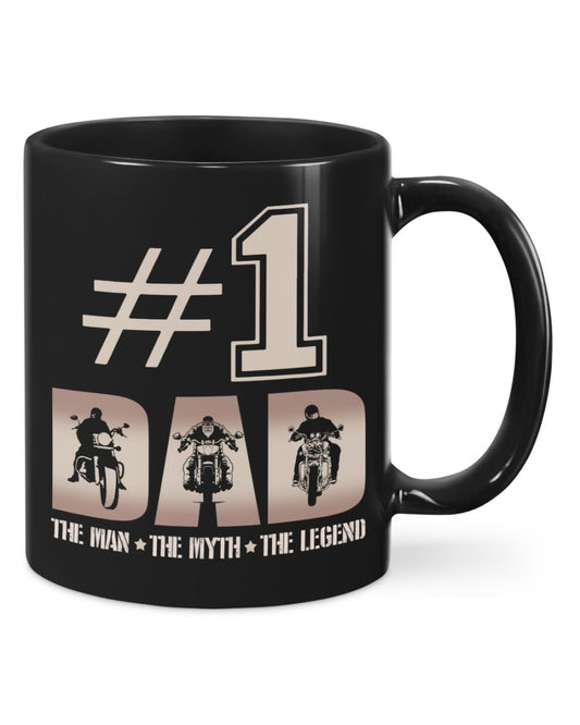 Motorcycle Coffee Mug | Dad The Man The Myth | Drinkware Gift for Men Women Biker, Motorcyclist